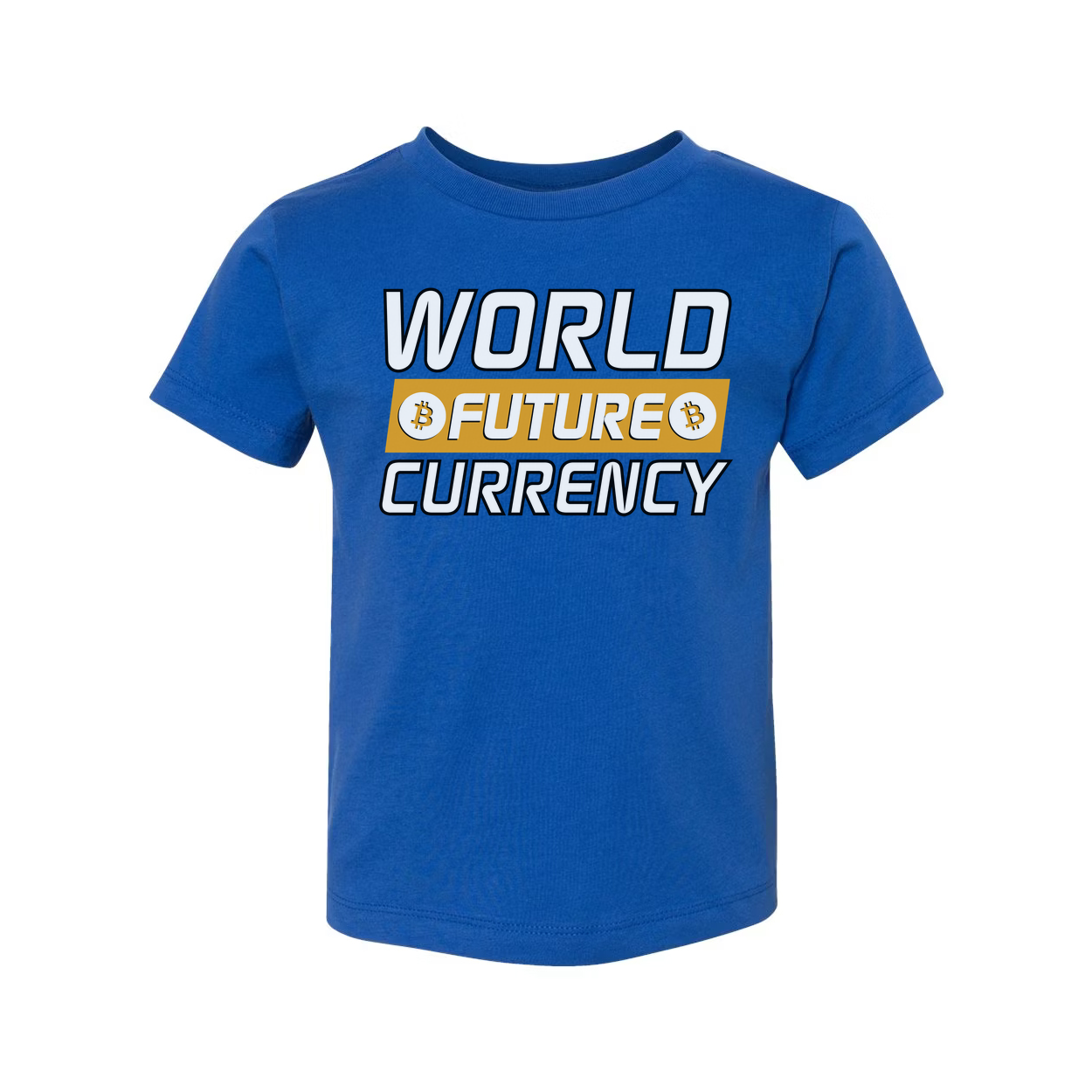 World Future Currency Crypto Unisex Graphic Tee With Bitcoin Symbols Modern Blockchain Design