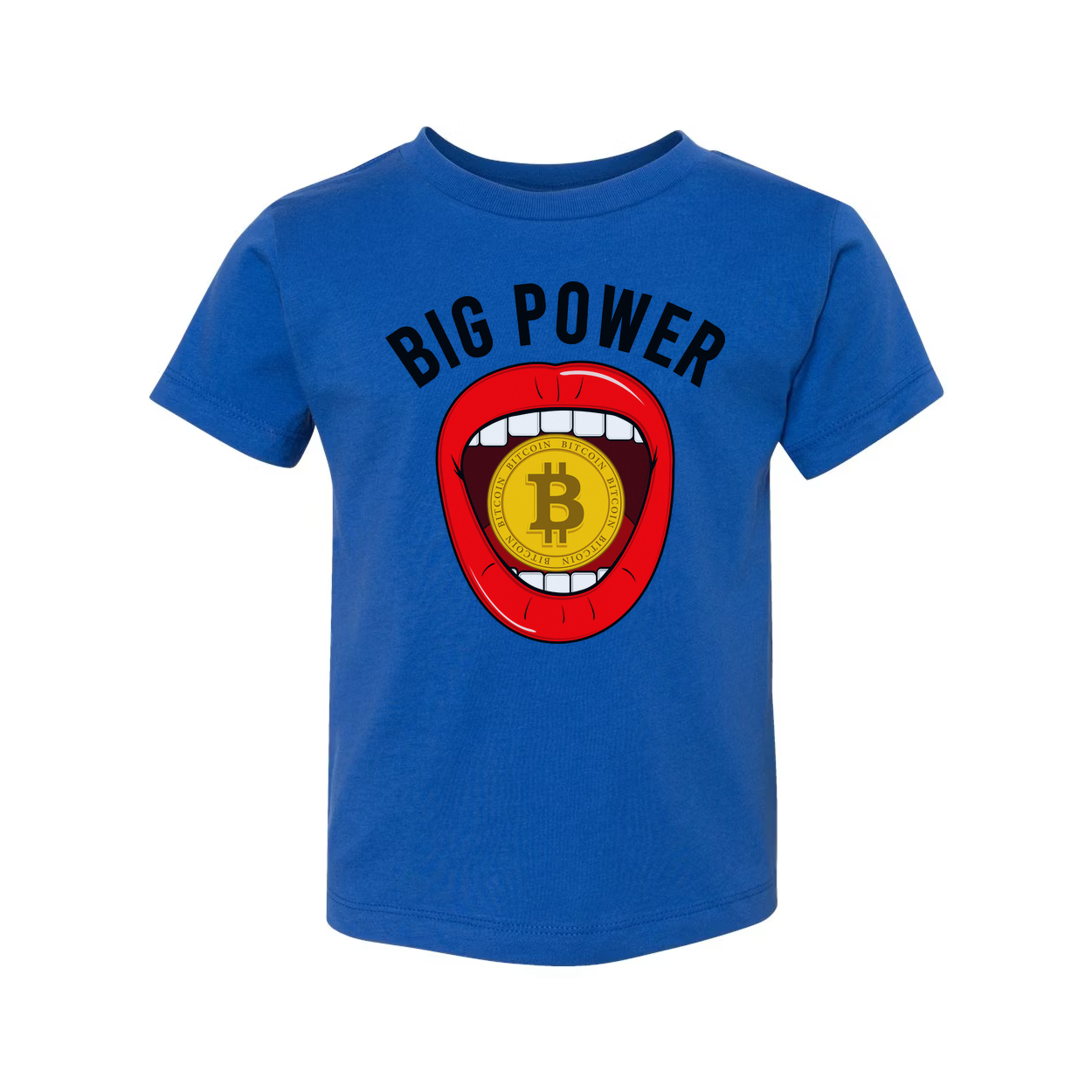 Big Power Bitcoin Mouth Graphic Unisex T-Shirt