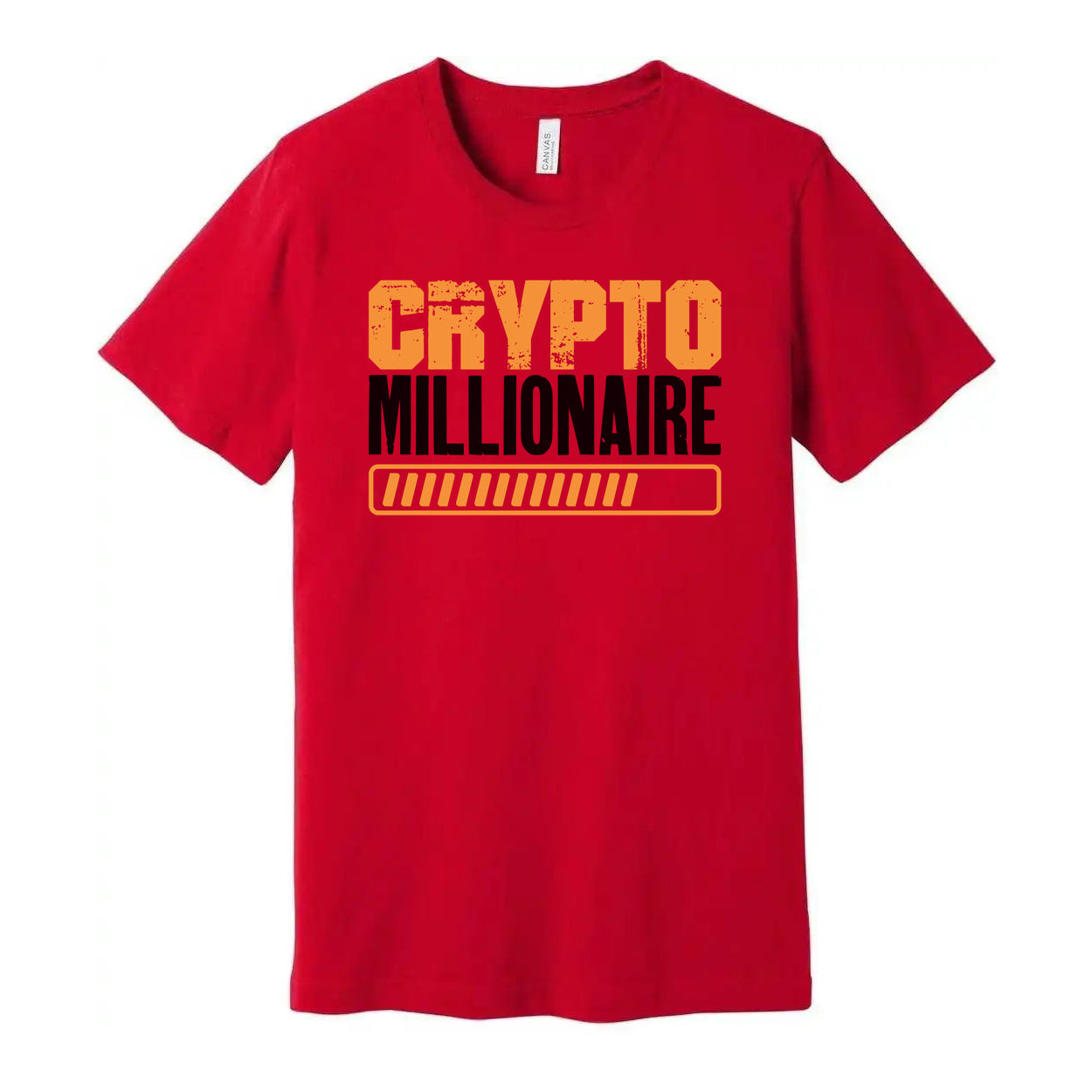 Crypto Millionaire Unisex Graphic Tee With Bold Orange Progress Bar Design And Typography