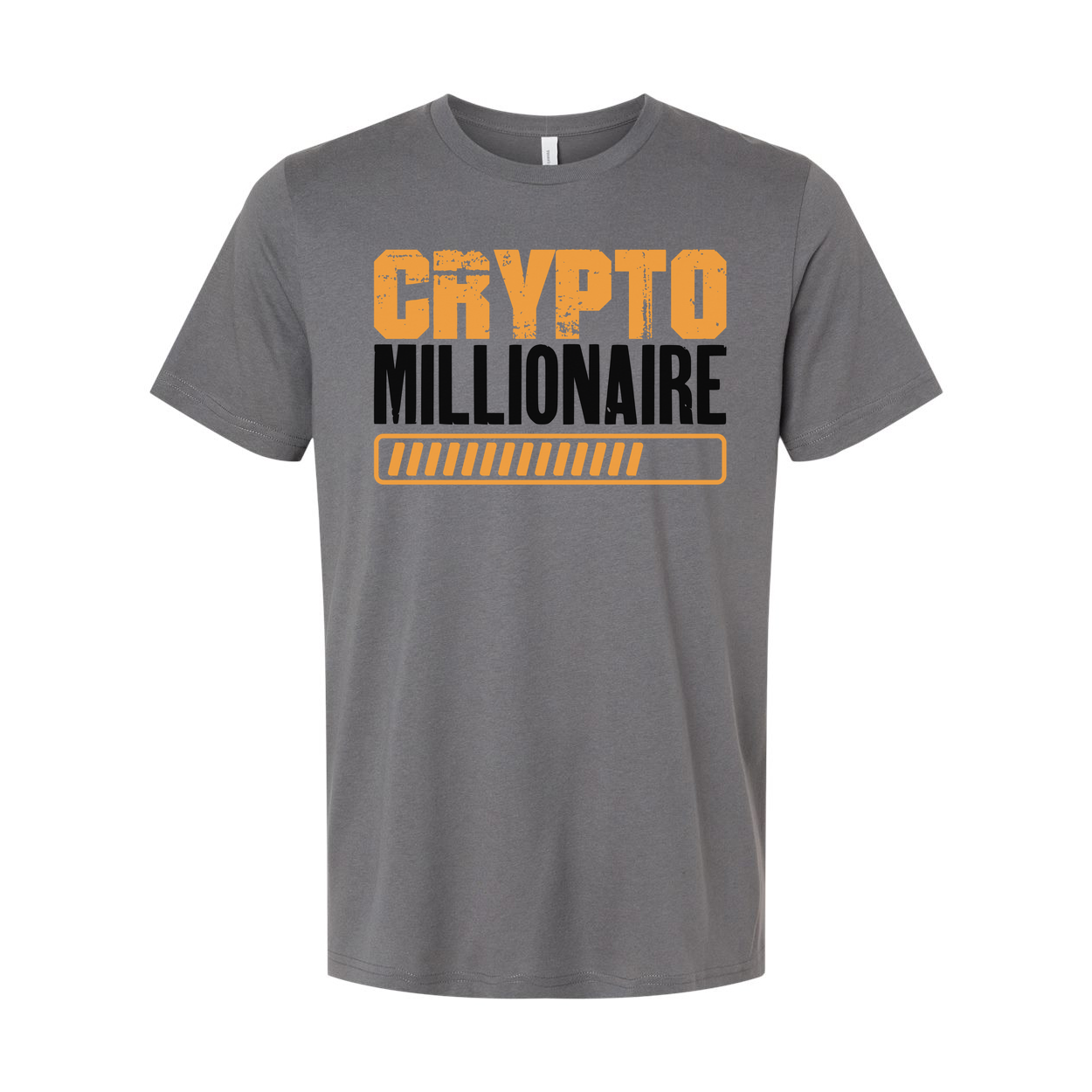 Crypto Millionaire Unisex Graphic Tee With Bold Orange Progress Bar Design And Typography