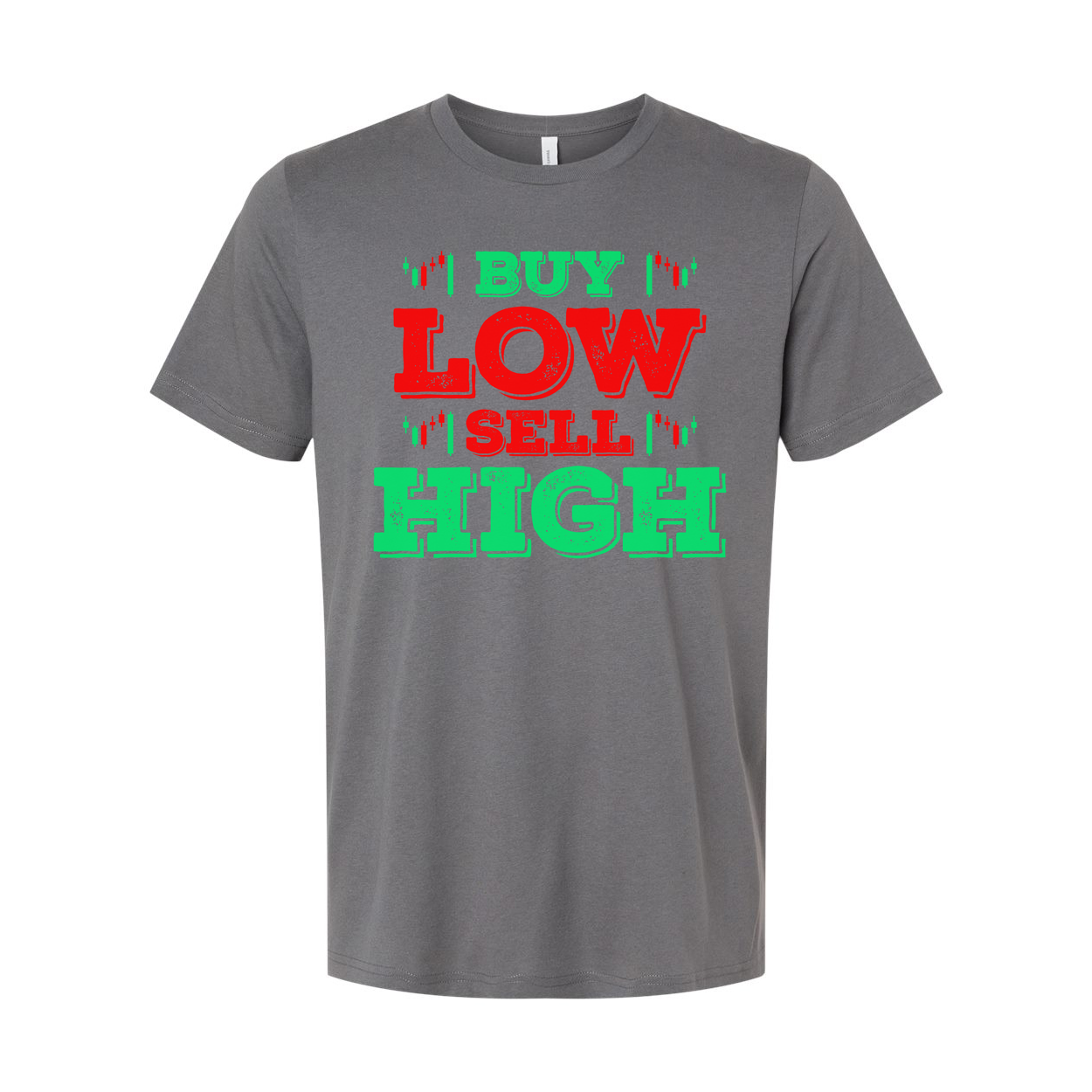 Crypto Trading Unisex T Shirt Graphic I Buy Low Sell High Stock Market Theme Tee