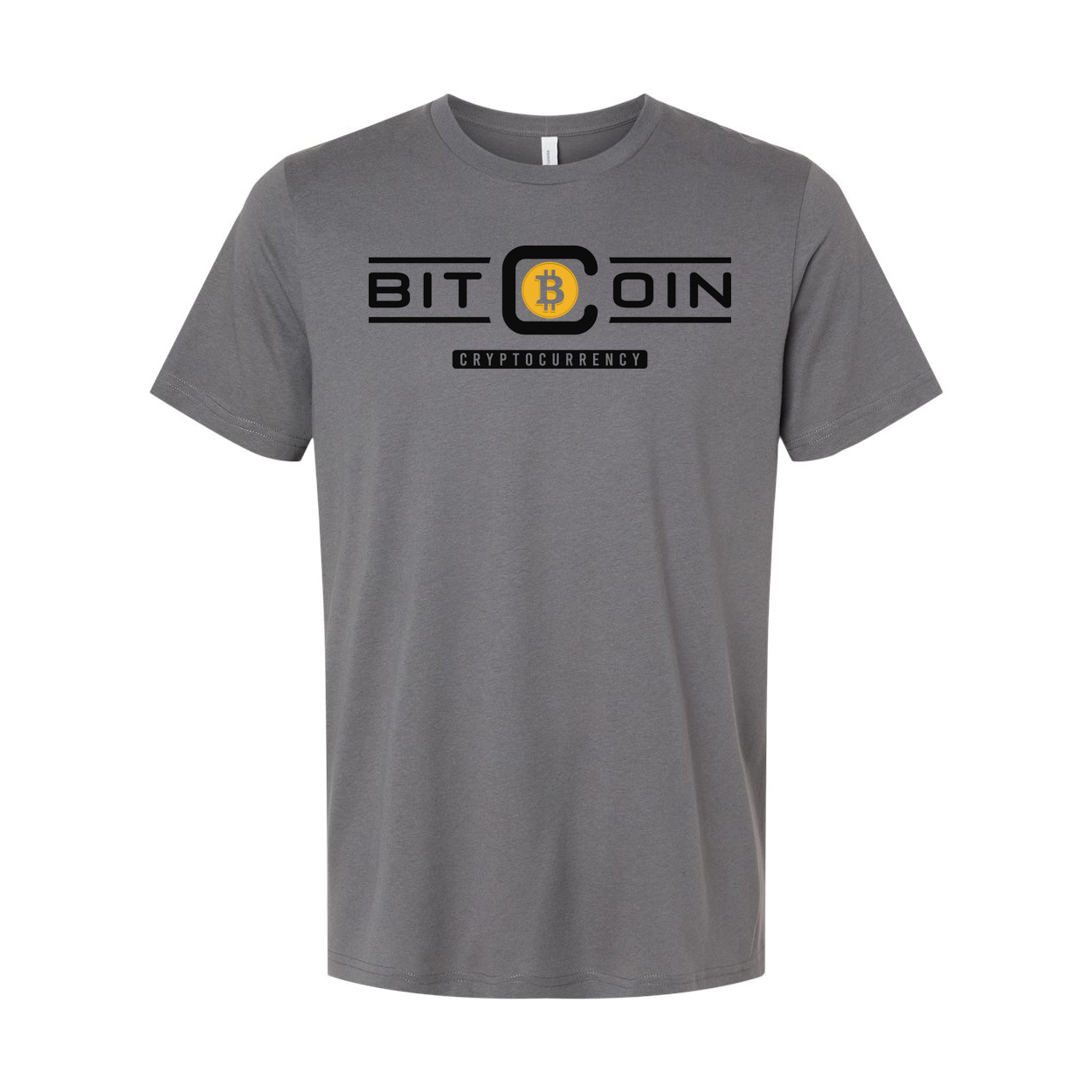 Bitcoin Cryptocurrency Logo Graphic T Shirt for Unisex Wearers Featuring Bold Blockchain Icon