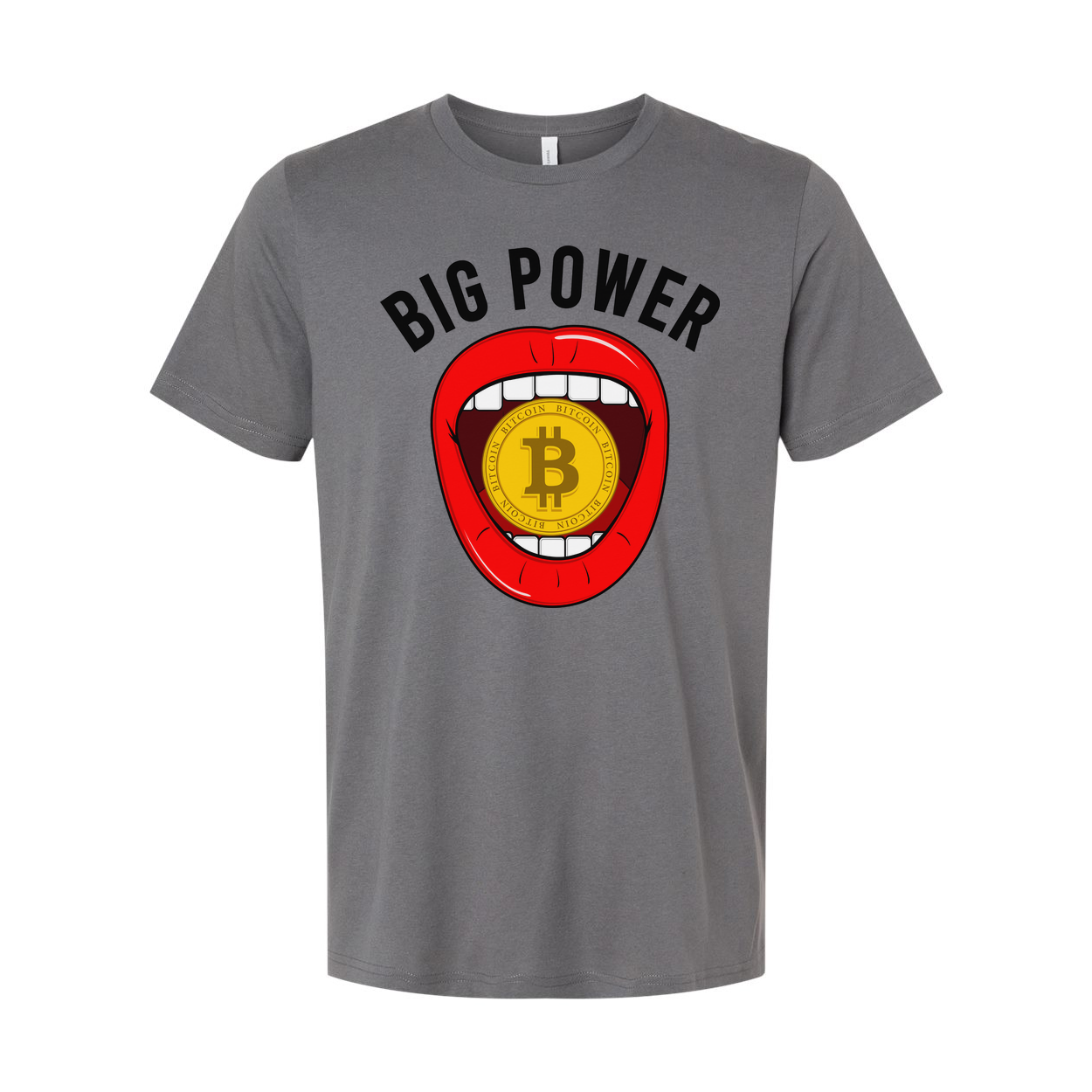 Big Power Bitcoin Mouth Graphic Unisex T-Shirt