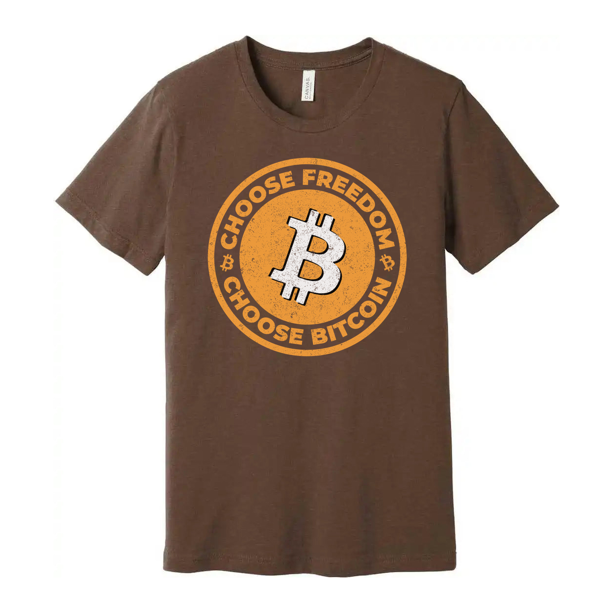 Bitcoin Logo Graphic T Shirt Featuring Choose Freedom Design For Cryptocurrency Enthusiasts