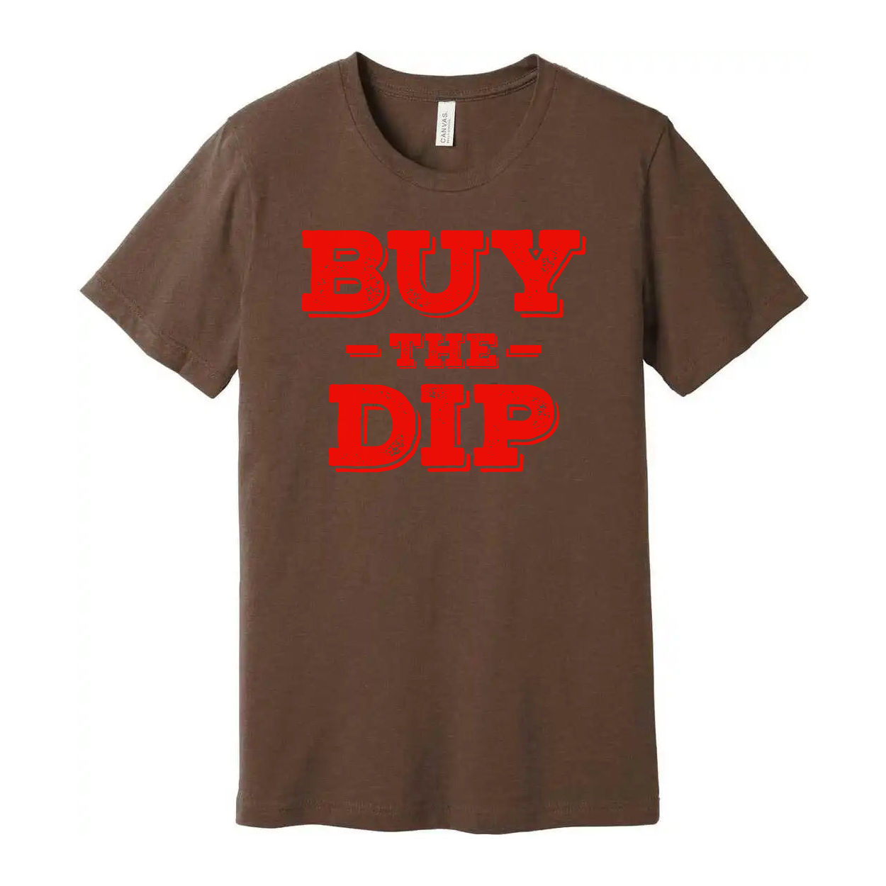 Crypto Buy The Dip Unisex Graphic T Shirt With Distressed Red Print For Everyday Wear And Street Style