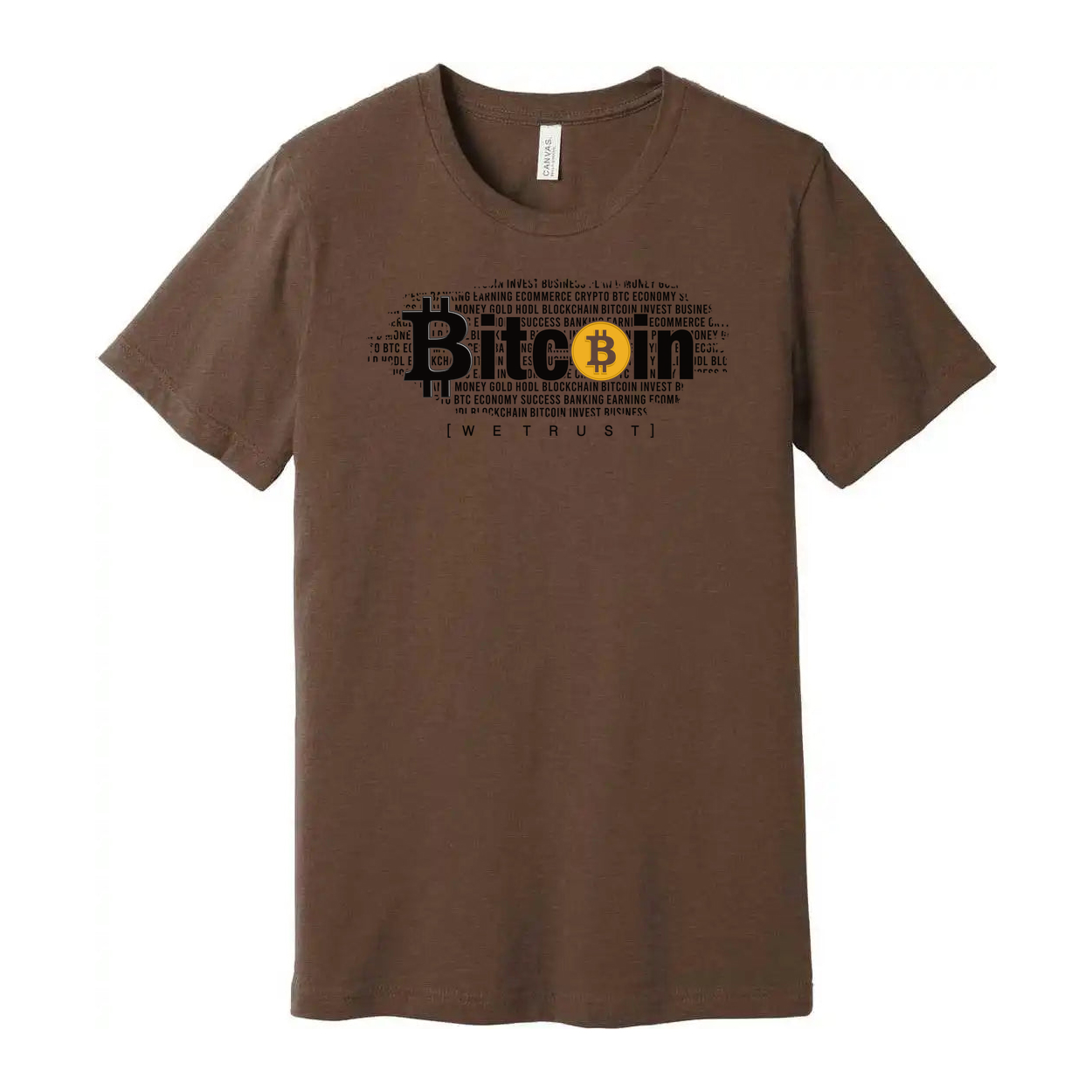 Unisex Bitcoin Graphic Tee With We Trust Slogan And Crypto Logo Print Short Sleeve