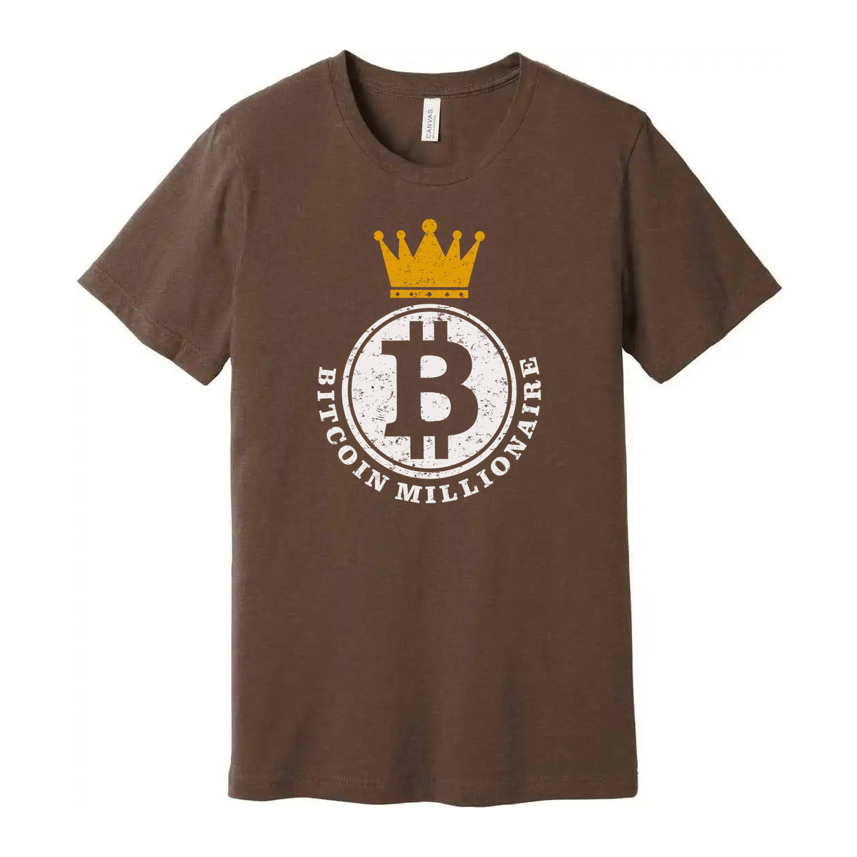 Bitcoin Crown Logo Graphic T Shirt For Crypto Enthusiasts Unisex Tee With Vintage Finish