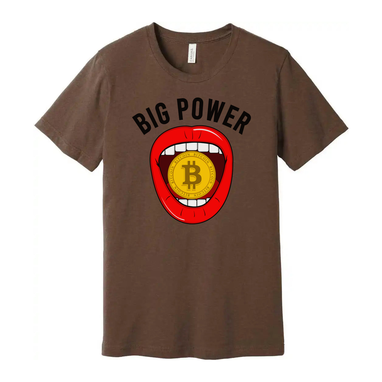 Big Power Bitcoin Mouth Graphic Unisex T-Shirt