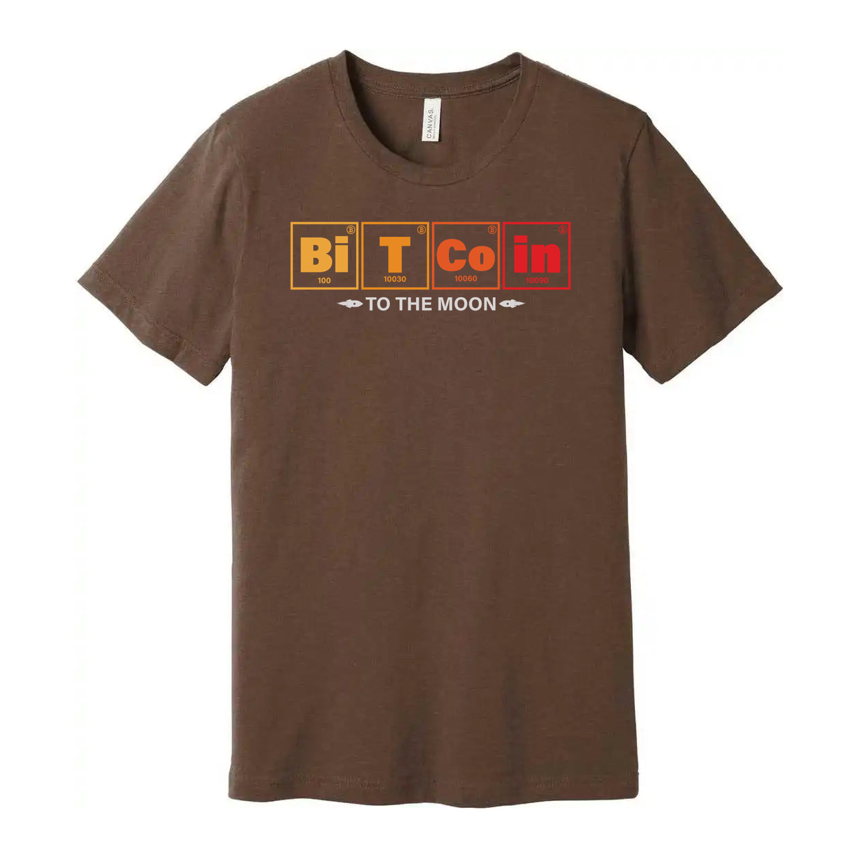 Crypto Unisex T-Shirt With Periodic Table Style Bitcoin Elements Design For Cryptocurrency Fans