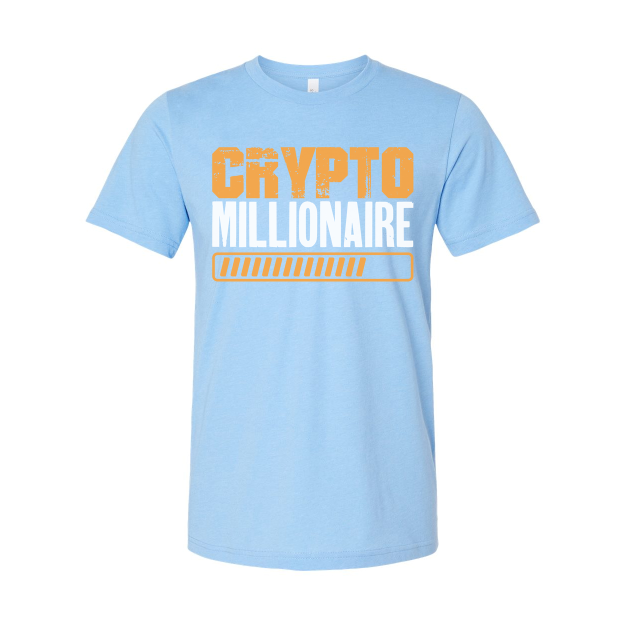 Crypto Millionaire Unisex T Shirt With Orange Graphic Print And Progress Bar Design