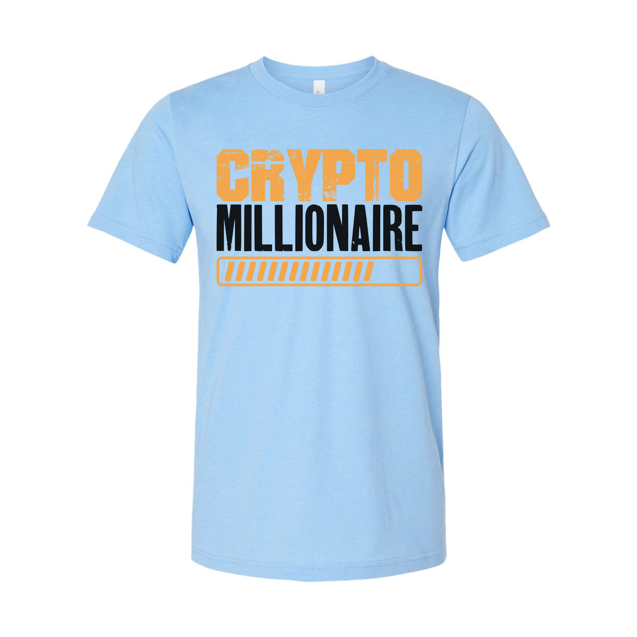 Crypto Millionaire Unisex Graphic Tee With Bold Orange Progress Bar Design And Typography