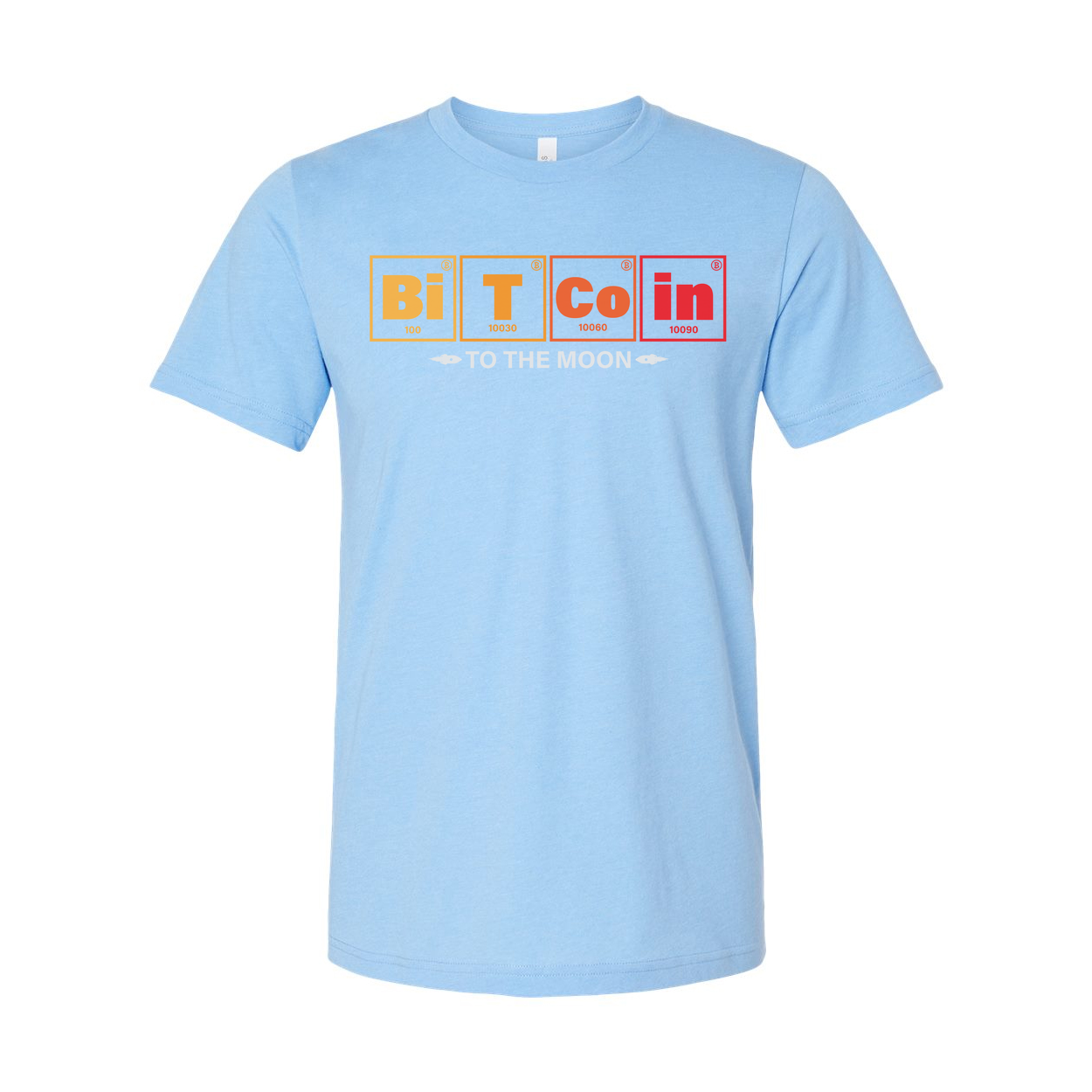 Crypto Unisex T-Shirt With Periodic Table Style Bitcoin Elements Design For Cryptocurrency Fans
