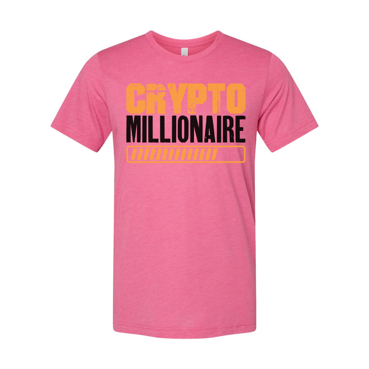 Crypto Millionaire Unisex Graphic Tee With Bold Orange Progress Bar Design And Typography