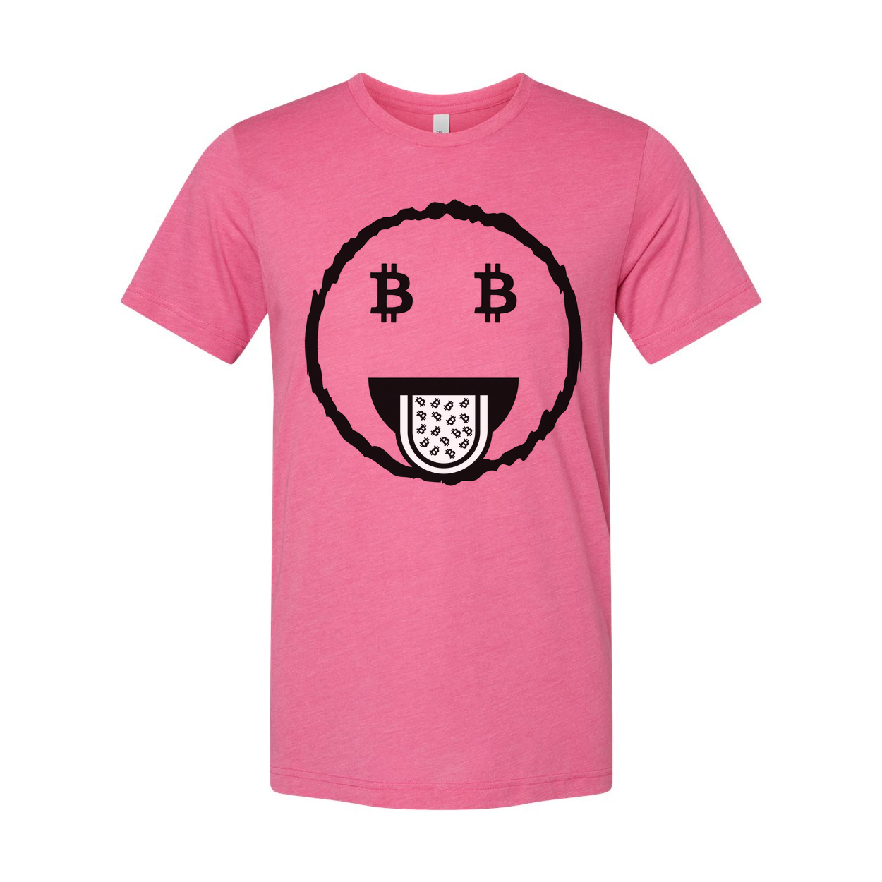 Crypto Bitcoin Emoji Face Graphic T Shirt For Unisex Wear With Bitcoin Motif Illustration Tee