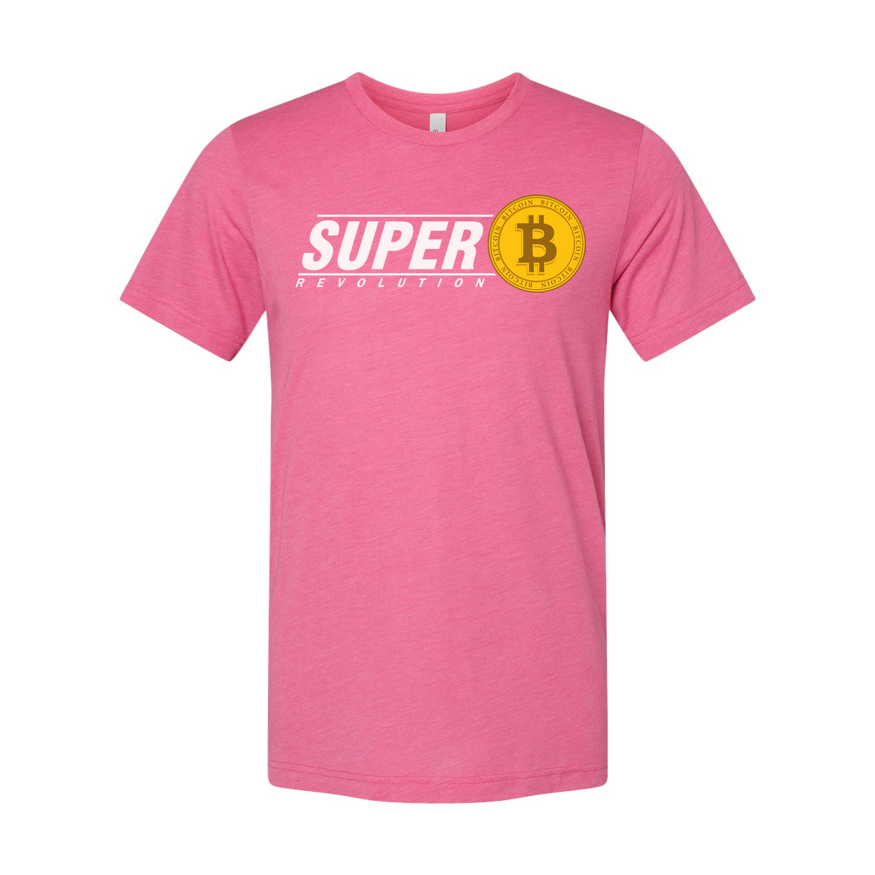 Super Revolution Crypto Graphic T Shirt With Bitcoin Coin Emblem For Unisex Wear Casual