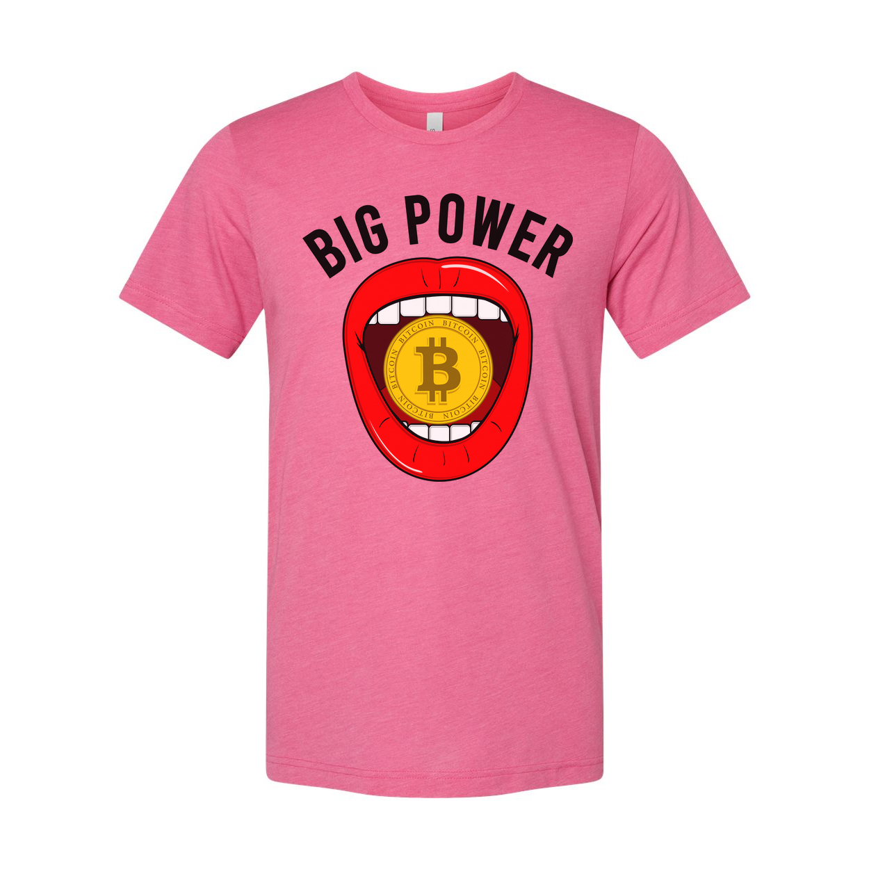 Big Power Bitcoin Mouth Graphic Unisex T-Shirt