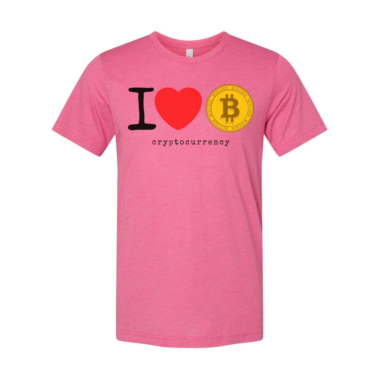 Unisex Cryptocurrency T Shirt With Bitcoin Emblem And I Love Bitcoin Design For Fans
