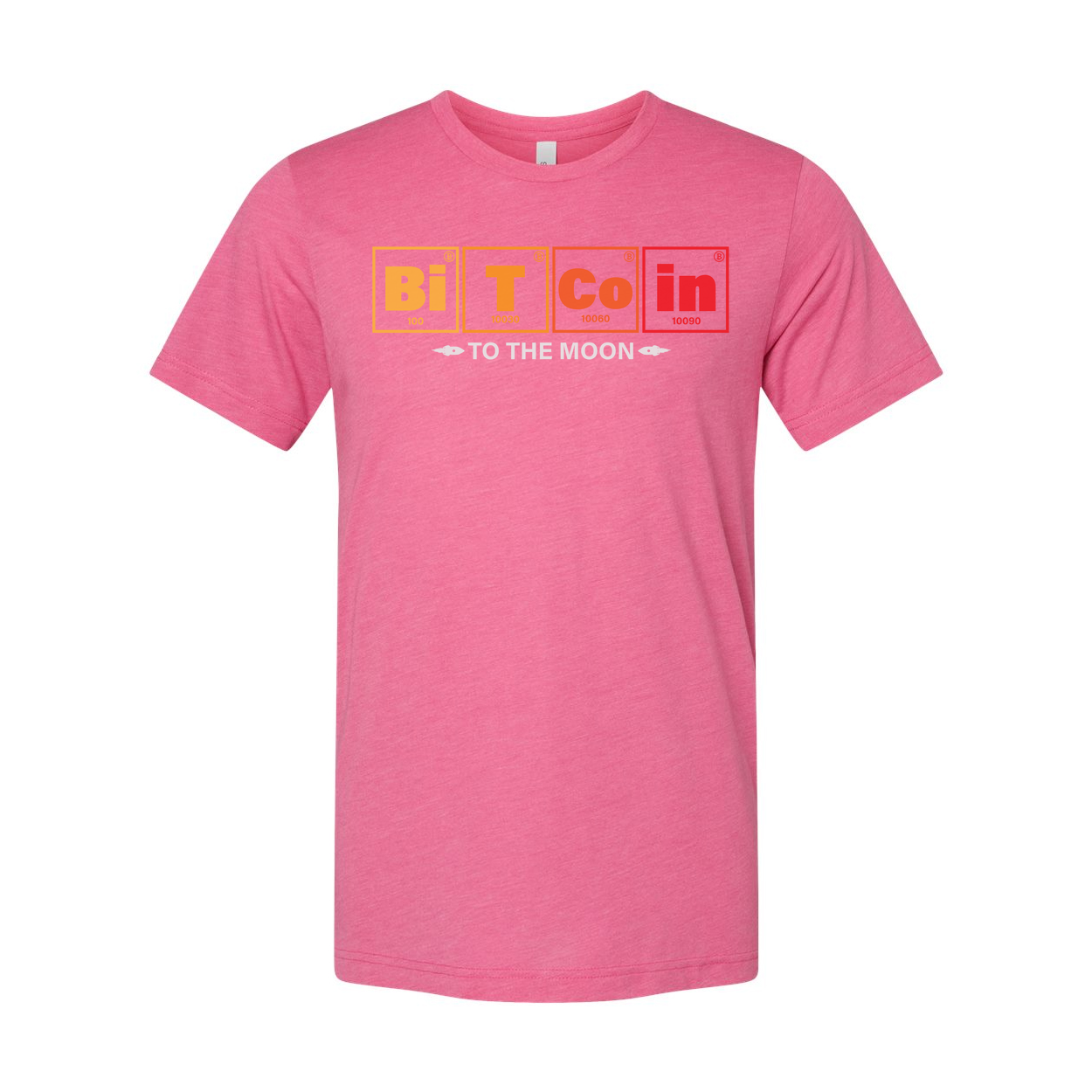Crypto Unisex T-Shirt With Periodic Table Style Bitcoin Elements Design For Cryptocurrency Fans