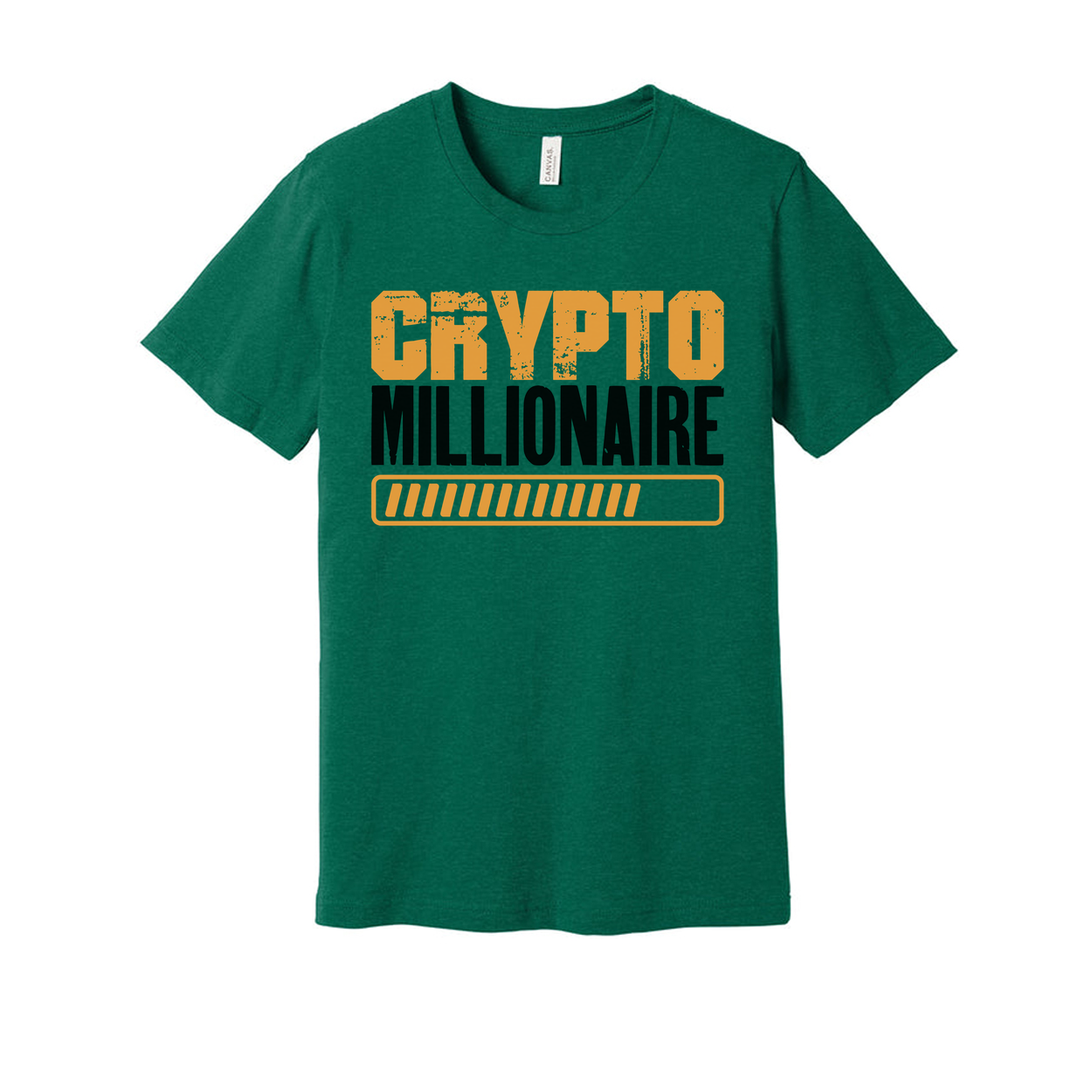 Crypto Millionaire Unisex Graphic Tee With Bold Orange Progress Bar Design And Typography