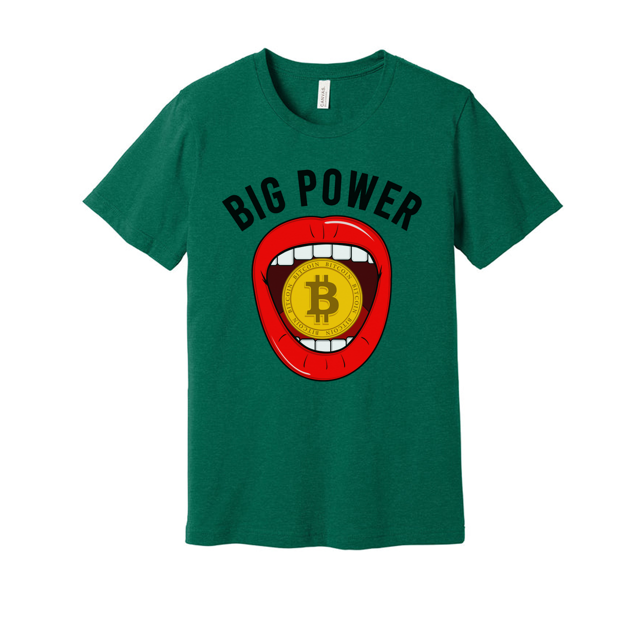 Big Power Bitcoin Mouth Graphic Unisex T-Shirt