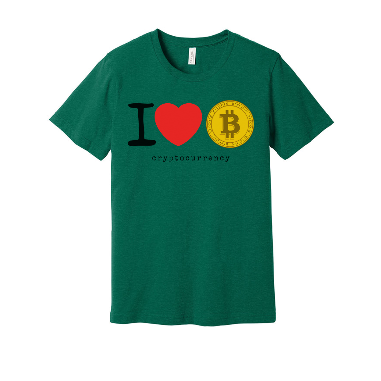 Unisex Cryptocurrency T Shirt With Bitcoin Emblem And I Love Bitcoin Design For Fans
