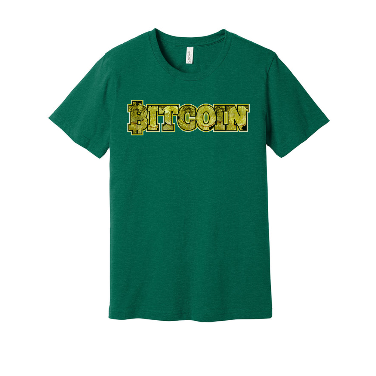 Bitcoin Graphic Unisex T Shirt With Gold Lettering Cryptocurrency Theme Casual Wear