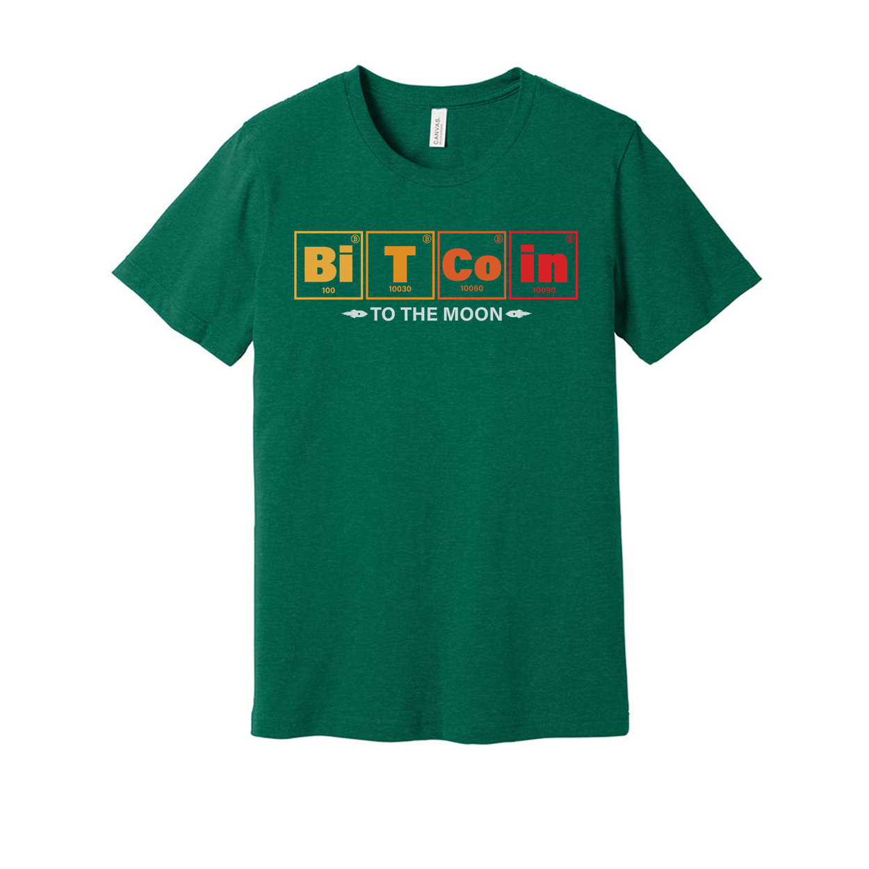 Crypto Unisex T-Shirt With Periodic Table Style Bitcoin Elements Design For Cryptocurrency Fans