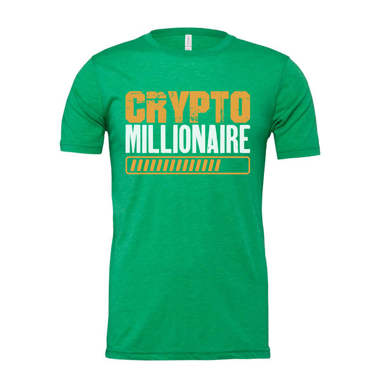 Crypto Millionaire Unisex T Shirt With Orange Graphic Print And Progress Bar Design