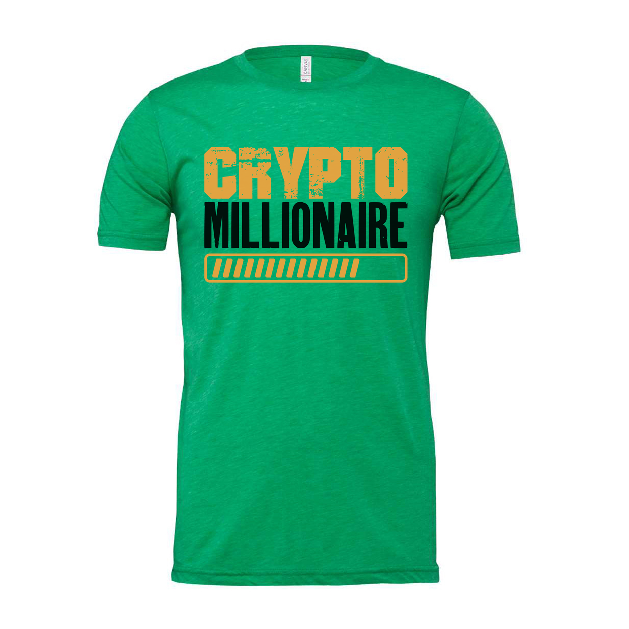 Crypto Millionaire Unisex Graphic Tee With Bold Orange Progress Bar Design And Typography