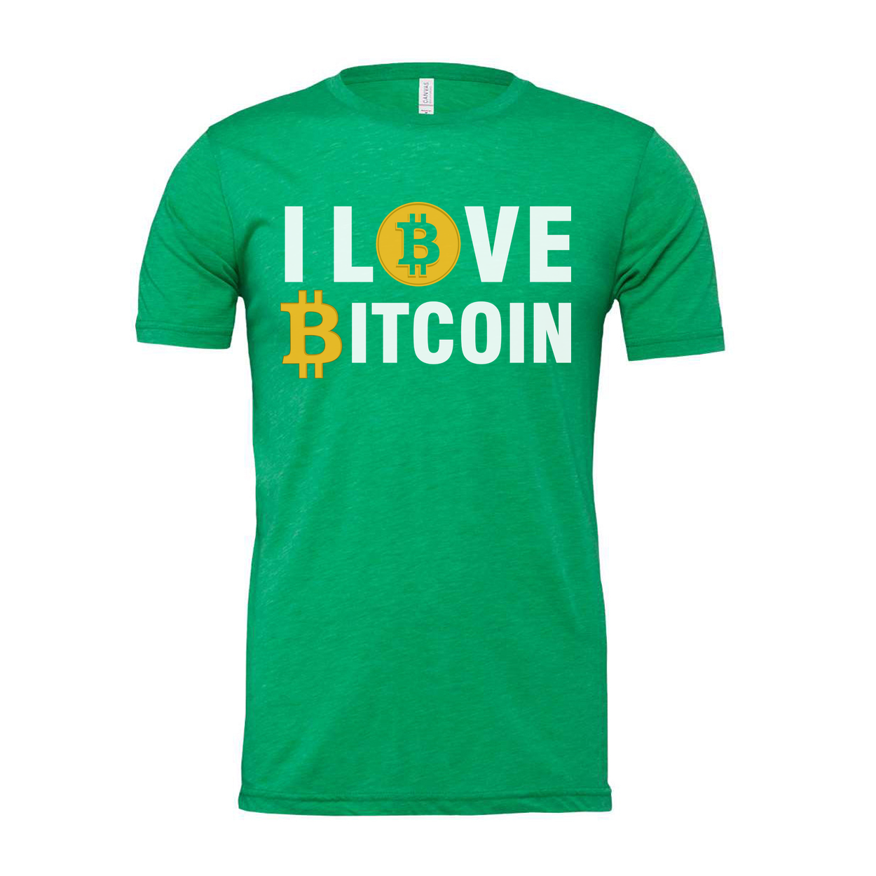 I Love Bitcoin Graphic Tee With Bitcoin Logo Unisex Short Sleeve Shirt For Crypto Fans