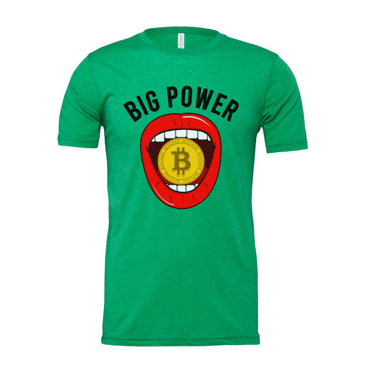Big Power Bitcoin Mouth Graphic Unisex T-Shirt