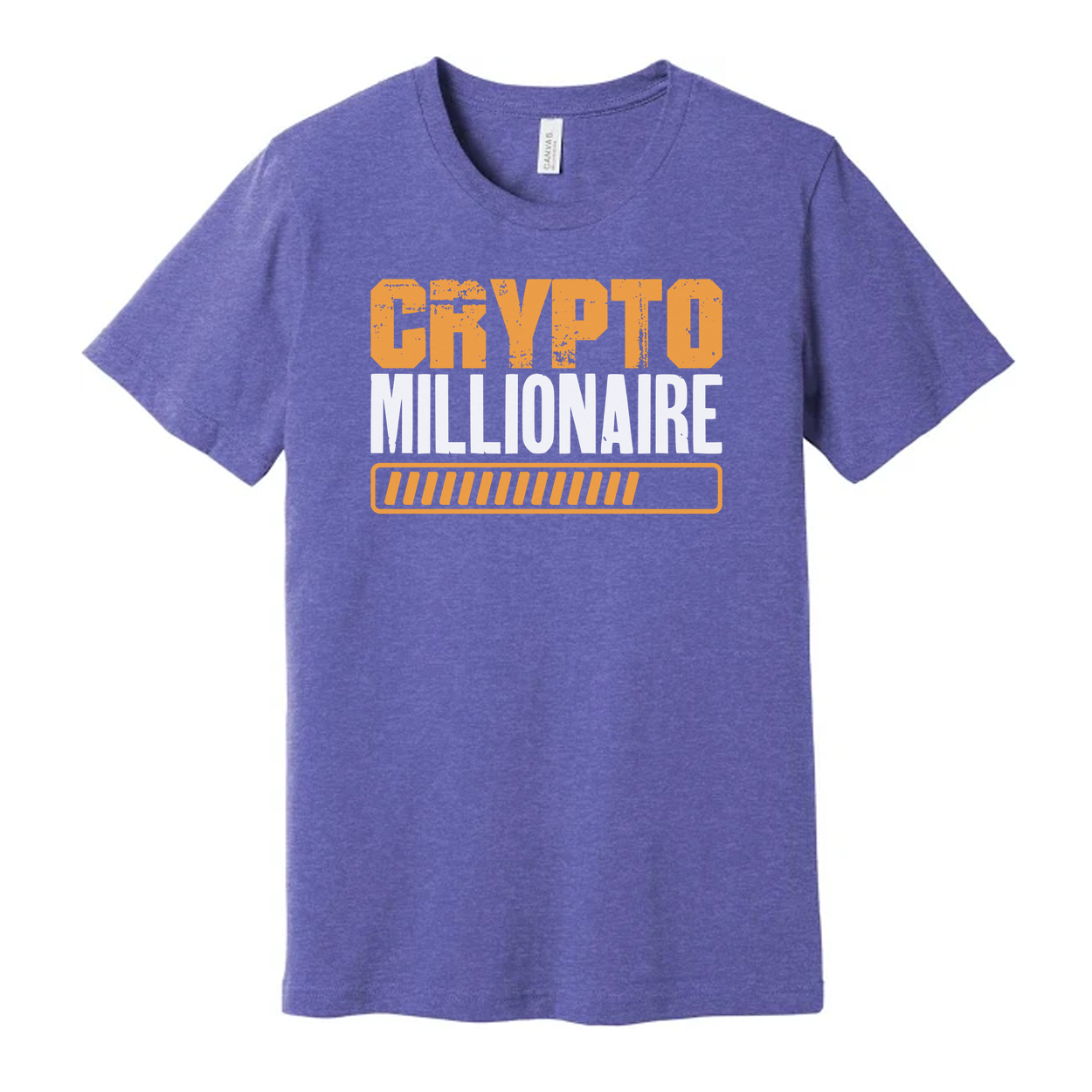 Crypto Millionaire Unisex T Shirt With Orange Graphic Print And Progress Bar Design
