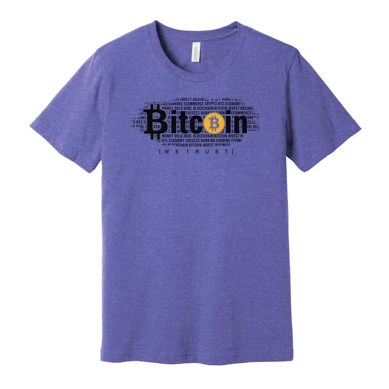 Unisex Bitcoin Graphic Tee With We Trust Slogan And Crypto Logo Print Short Sleeve