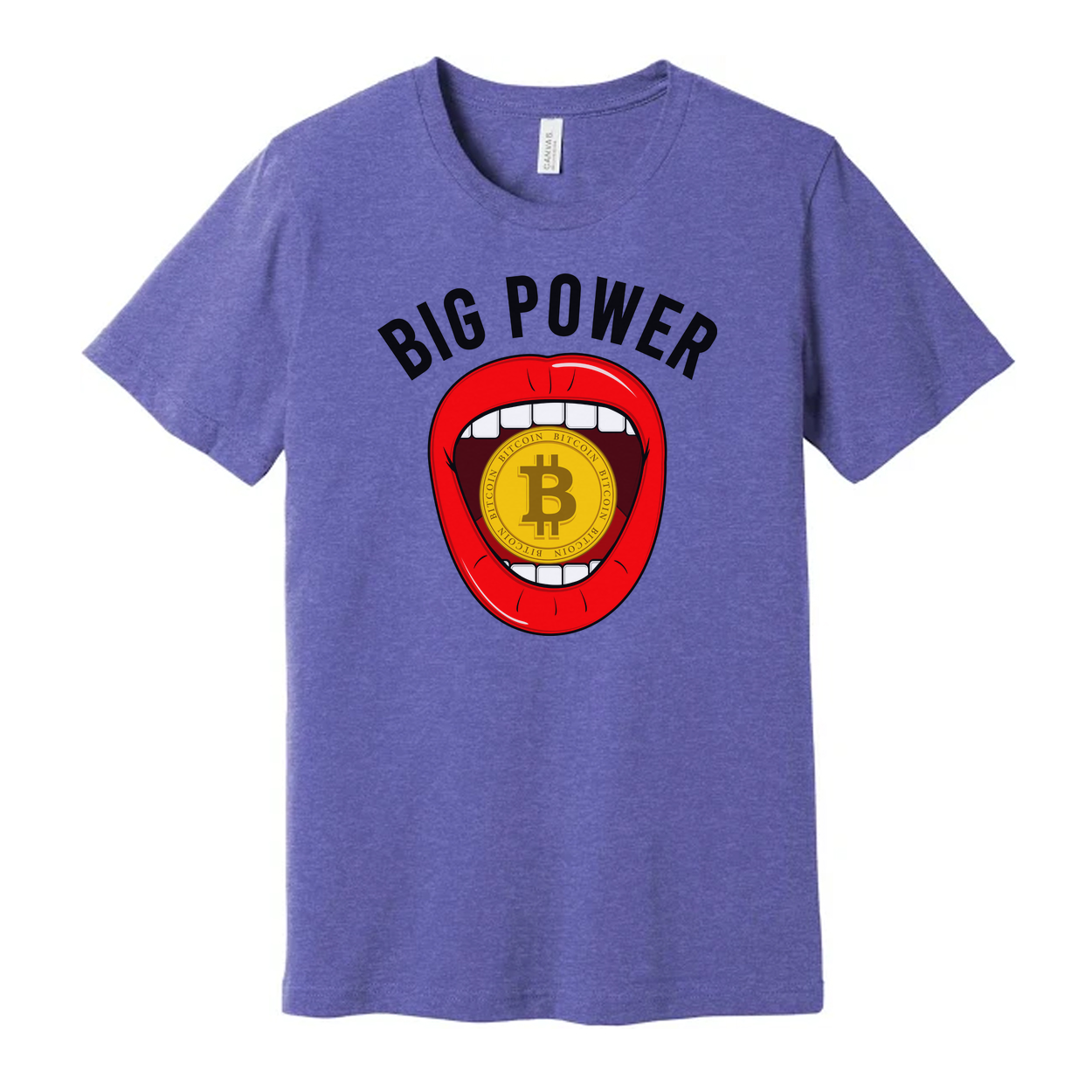 Big Power Bitcoin Mouth Graphic Unisex T-Shirt