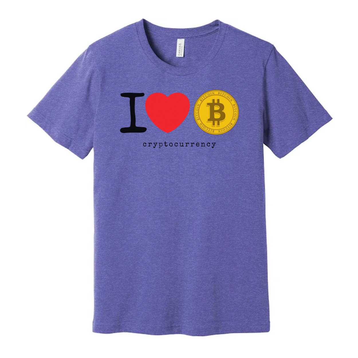Unisex Cryptocurrency T Shirt With Bitcoin Emblem And I Love Bitcoin Design For Fans