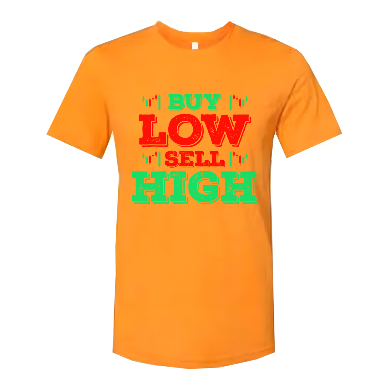 Crypto Trading Unisex T Shirt Graphic I Buy Low Sell High Stock Market Theme Tee