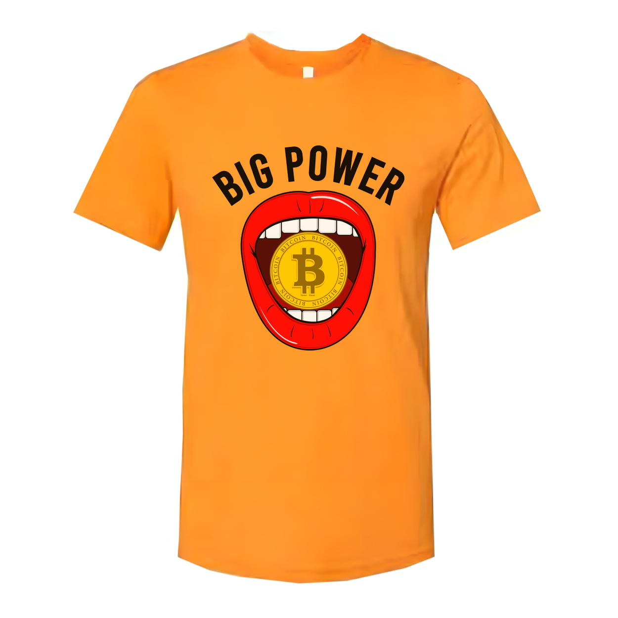 Big Power Bitcoin Mouth Graphic Unisex T-Shirt