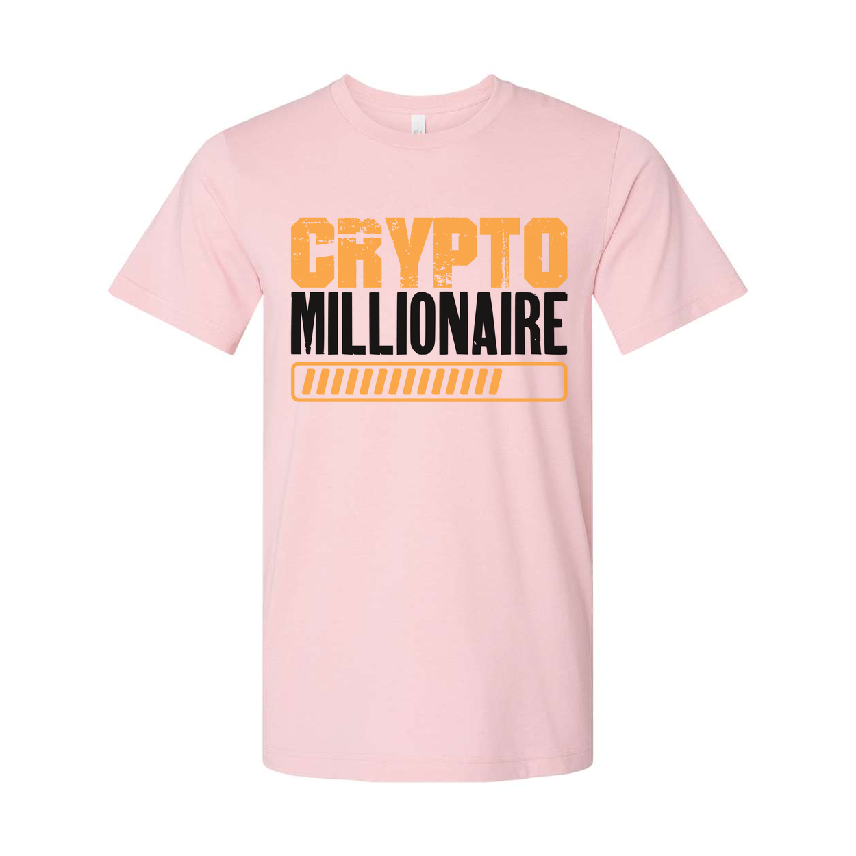 Crypto Millionaire Unisex Graphic Tee With Bold Orange Progress Bar Design And Typography