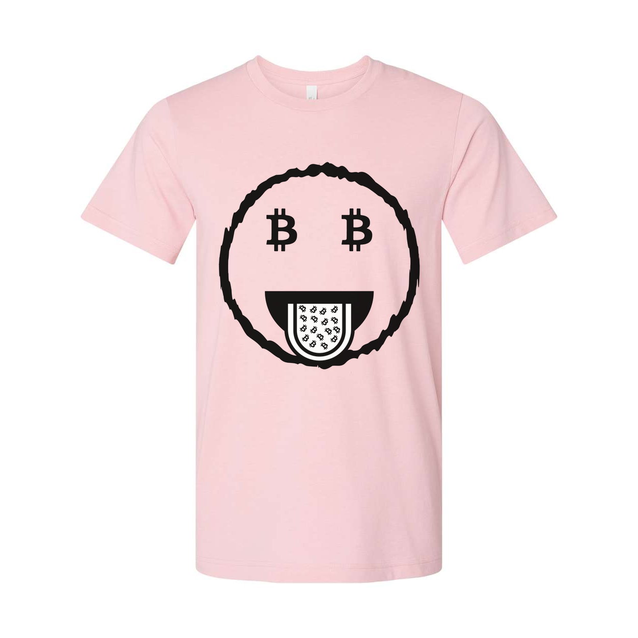 Crypto Bitcoin Emoji Face Graphic T Shirt For Unisex Wear With Bitcoin Motif Illustration Tee