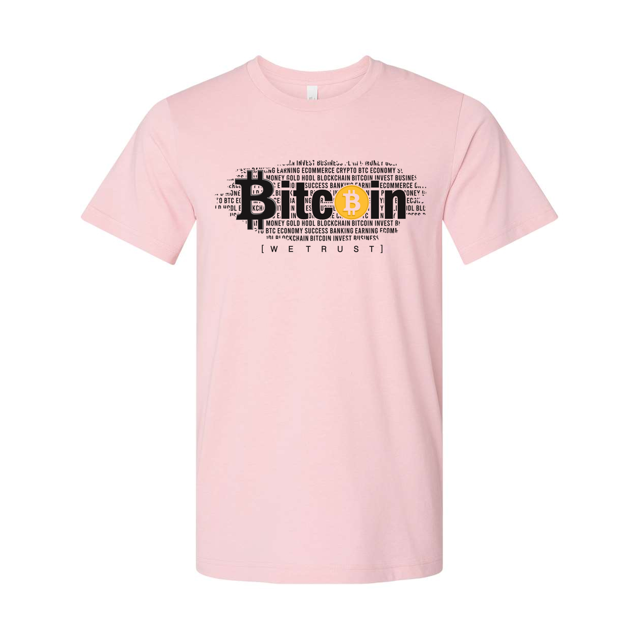 Unisex Bitcoin Graphic Tee With We Trust Slogan And Crypto Logo Print Short Sleeve