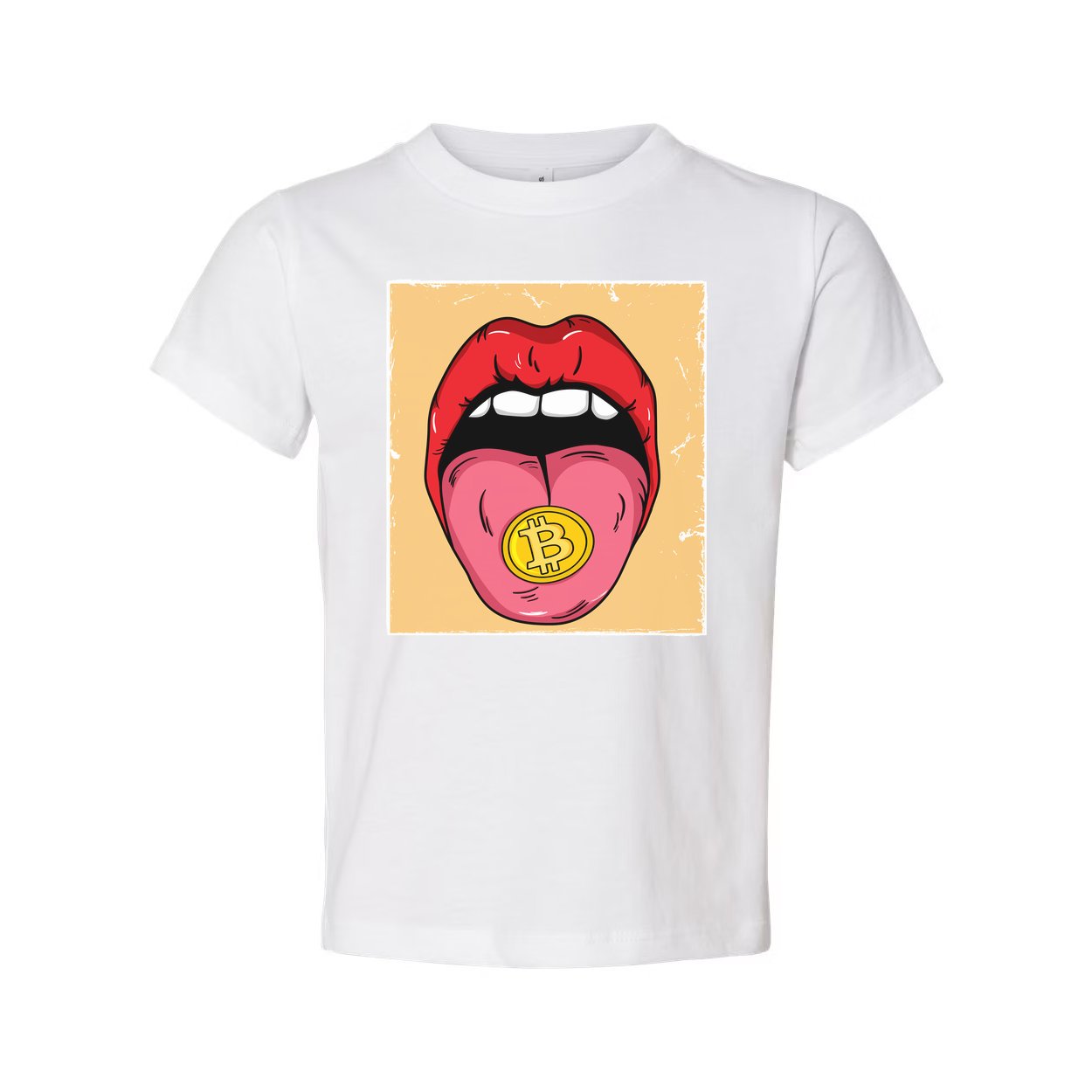 Crypto Bitcoin Tongue Graphic Tee for Unisex Adults