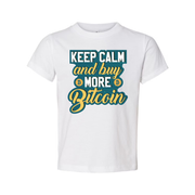 Keep Calm and Buy More Bitcoin Unisex Graphic Tee for Cryptocurrency Enthusiasts Worldwide