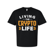 Unisex Crypto Life Graphic Tee Featuring Living The Crypto Life With Bitcoin Symbols
