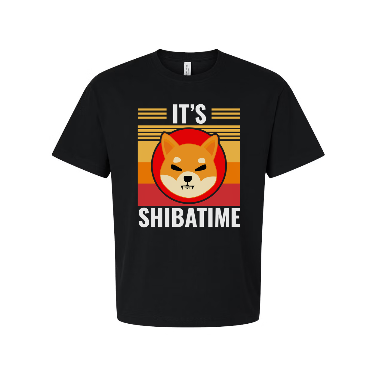 Its Shiba Time Graphic T Shirt With Retro Sunrise And Playful Shiba Inu Illustration For Casual Unisex Wear