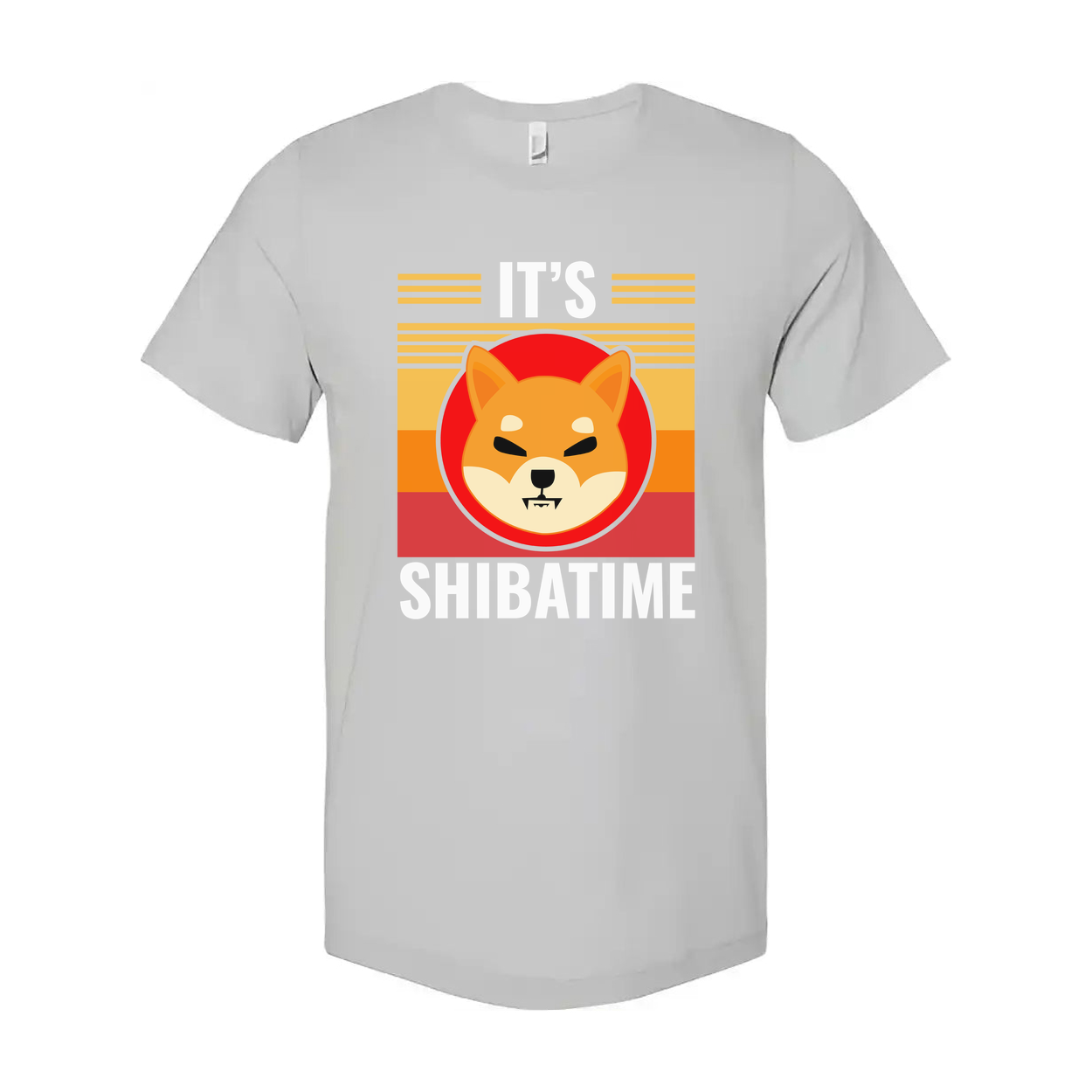Its Shiba Time Graphic T Shirt With Retro Sunrise And Playful Shiba Inu Illustration For Casual Unisex Wear