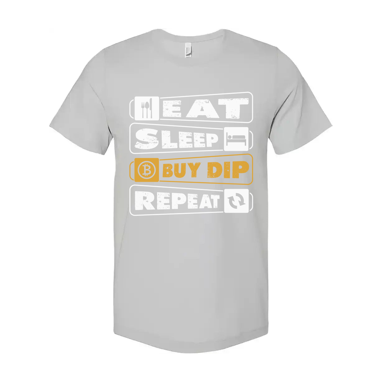 Unisex Crypto Bitcoin T Shirt With Eat Sleep Buy Dip Repeat Graphic Tee Design Artwork