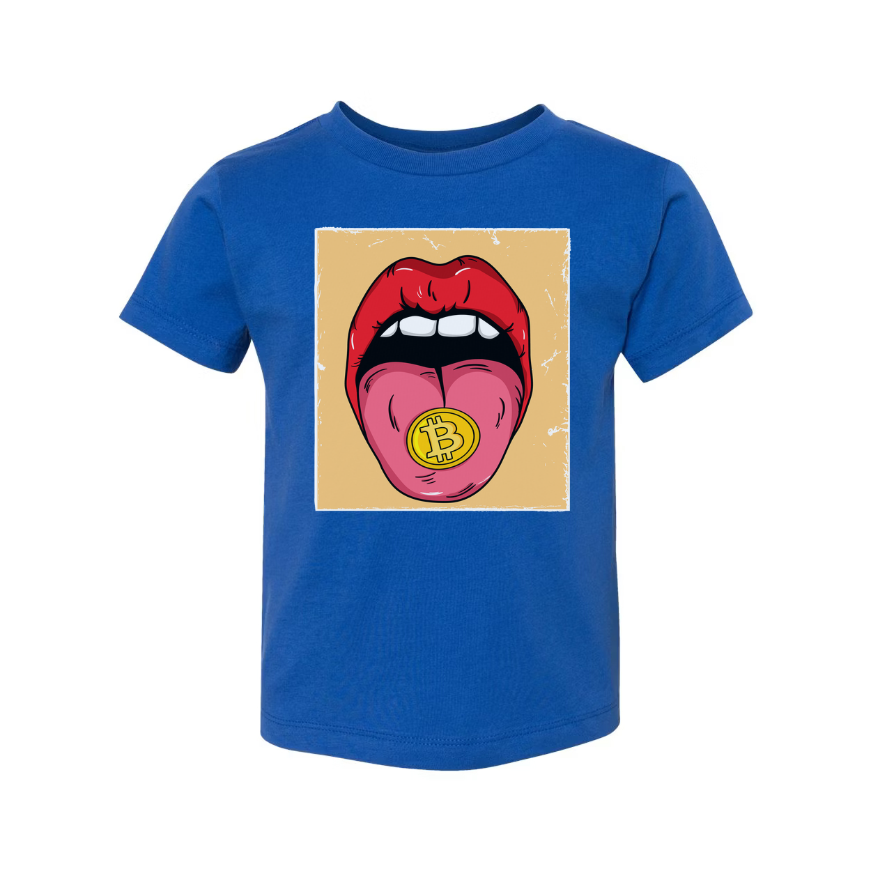 Crypto Bitcoin Tongue Graphic Tee for Unisex Adults