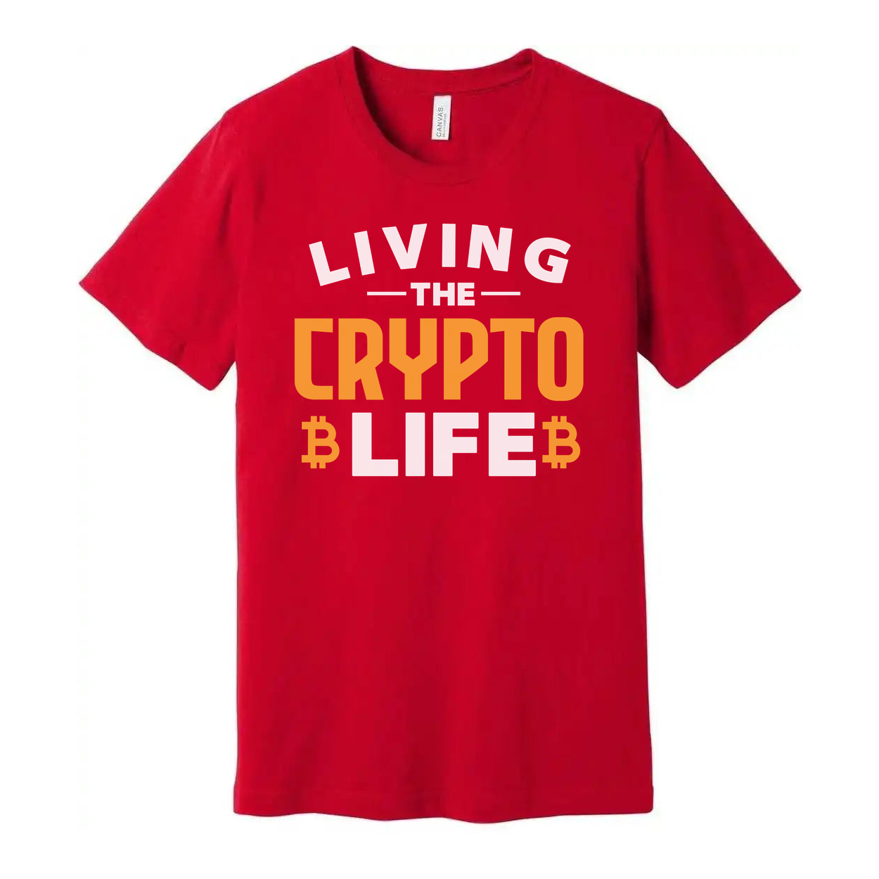 Unisex Crypto Life Graphic Tee Featuring Living The Crypto Life With Bitcoin Symbols