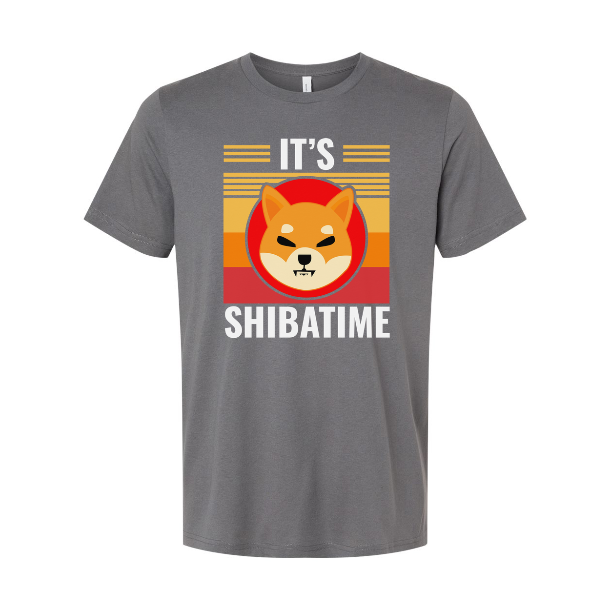 Its Shiba Time Graphic T Shirt With Retro Sunrise And Playful Shiba Inu Illustration For Casual Unisex Wear