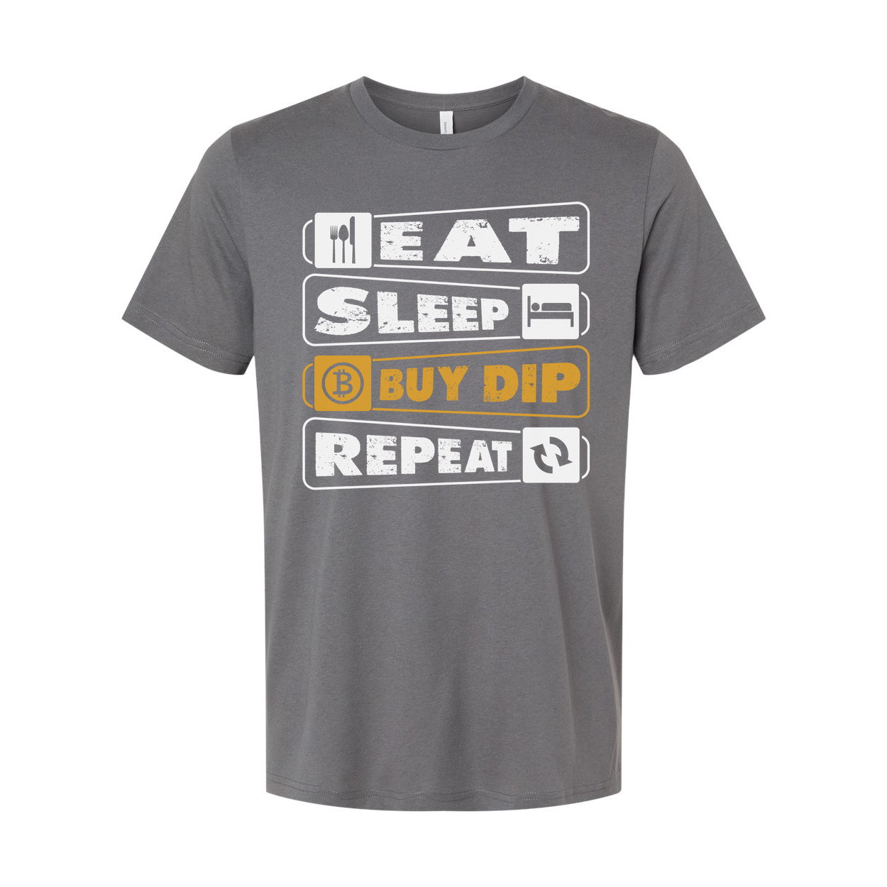Unisex Crypto Bitcoin T Shirt With Eat Sleep Buy Dip Repeat Graphic Tee Design Artwork